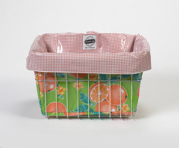 Freckled Sage Oilcloth Oranges Green bike bag 1