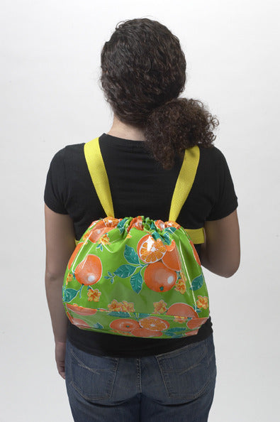 Freckled Sage Oilcloth Oranges Green bike bag 2