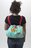 Freckled Sage Oilcloth Bike Bag Rose & Grid Aqua
