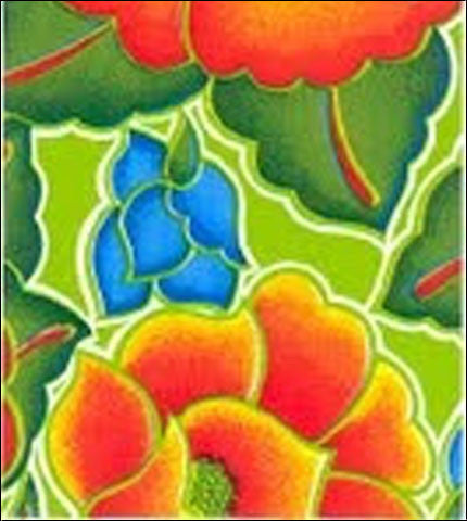 Sage's Garden on Lime Oilcloth