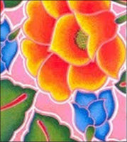Sage's Garden on Pink oilcloth fabric