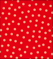 Tan Dot on solid Red oilcloth fabric