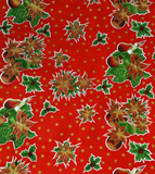 Christmas Stars on Red oilcloth
