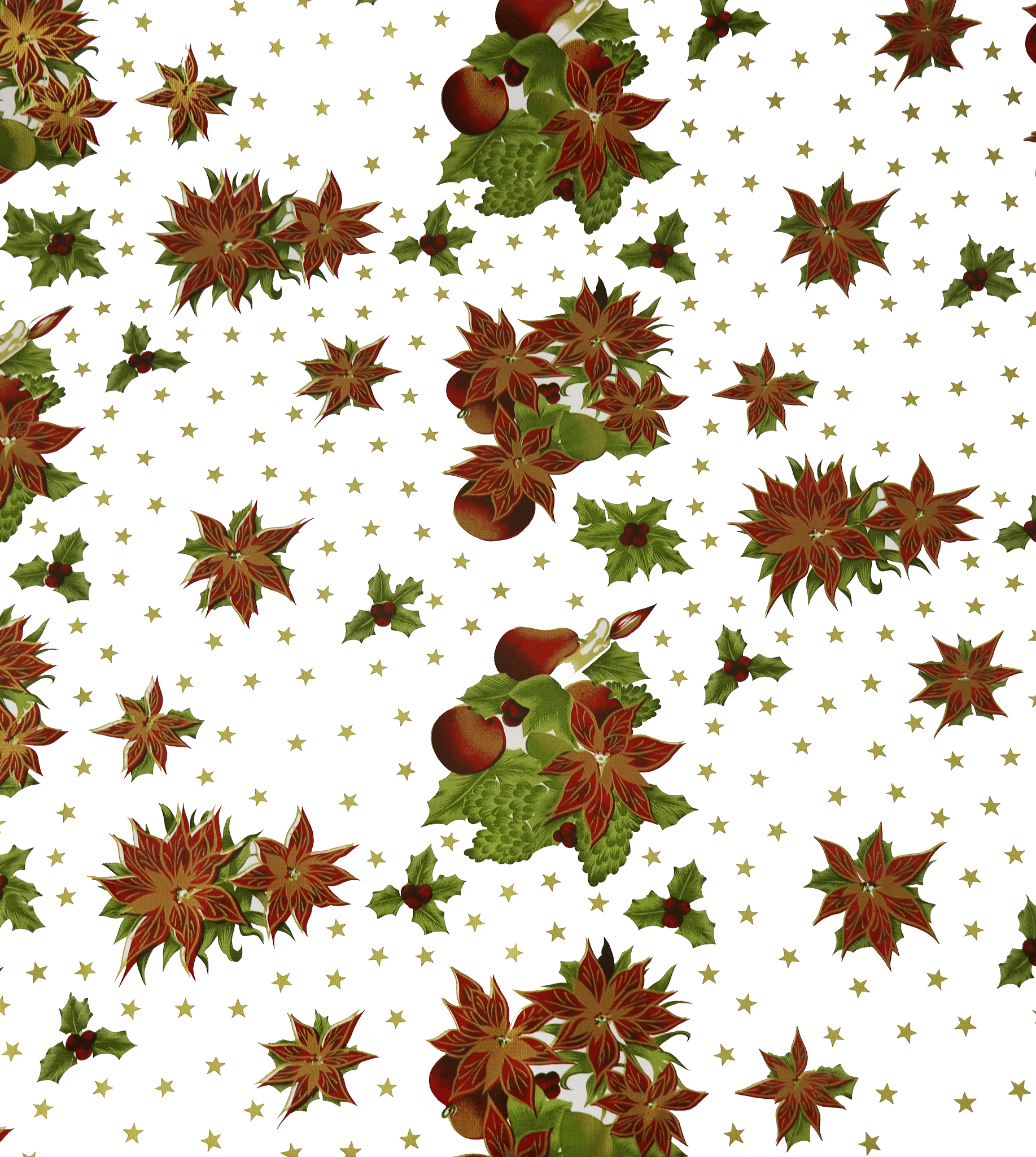 oilcloth by the yard christmas stars white swatch 1